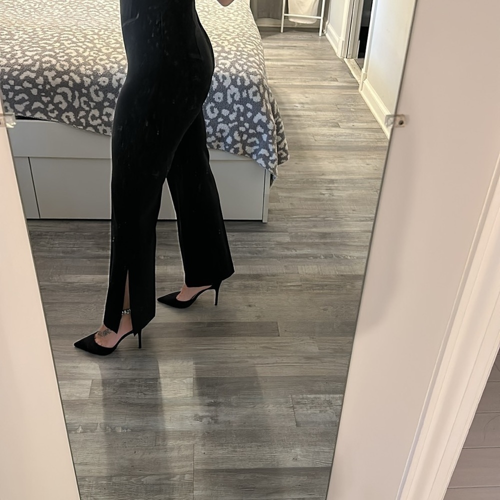 Theory Pantsuit Jumpsuit One Piece Halter Sleeveless Open Back Black Size 8 - Picture 4 of 11
